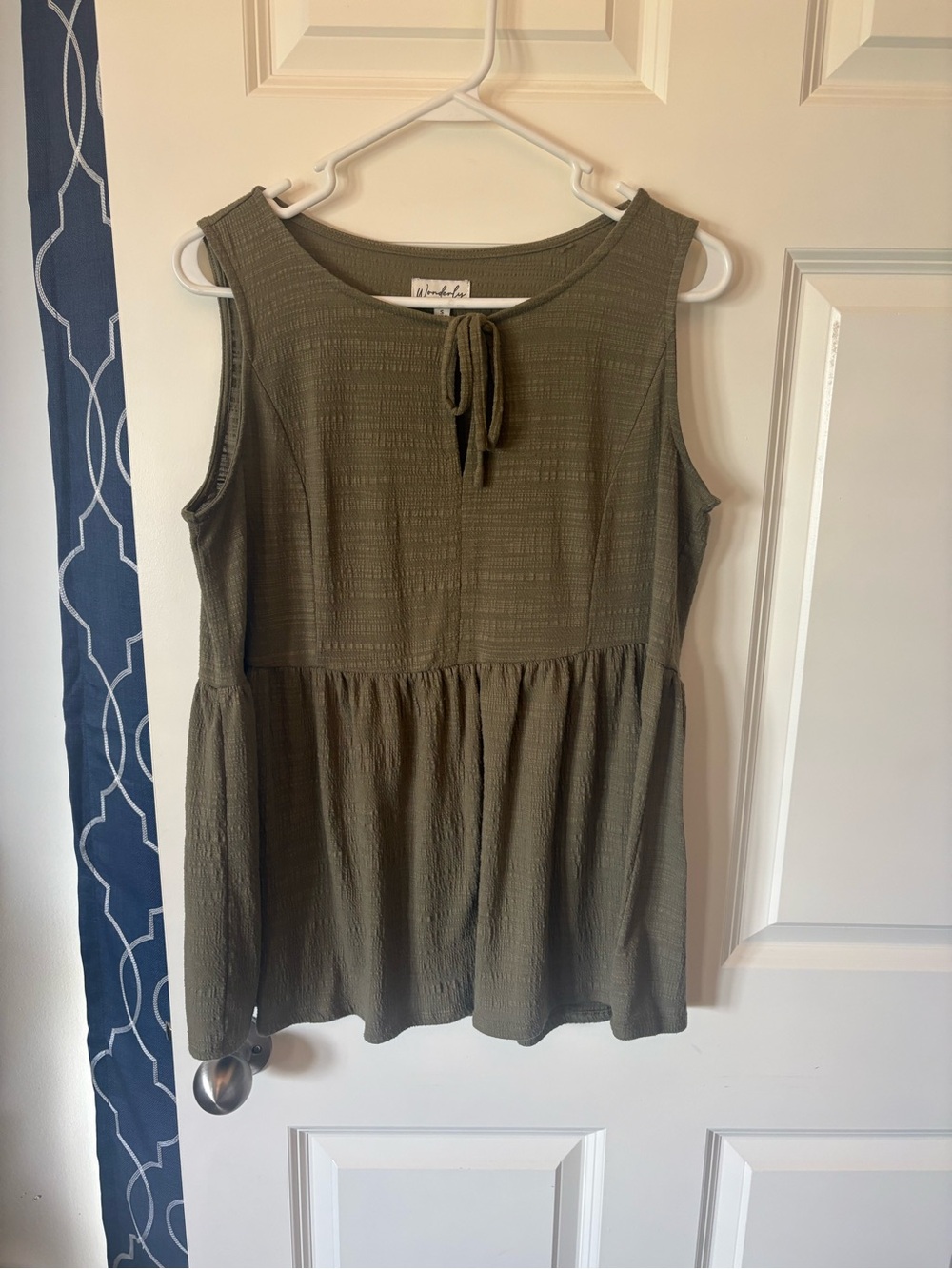 Wonderly Brand Olive Green Textured Knit Top